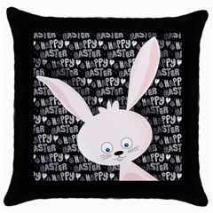 Easter Bunny  Throw Pillow Case (black) by Valentinaart