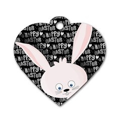 Easter Bunny  Dog Tag Heart (one Side) by Valentinaart