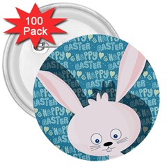 Easter Bunny  3  Buttons (100 Pack)  by Valentinaart