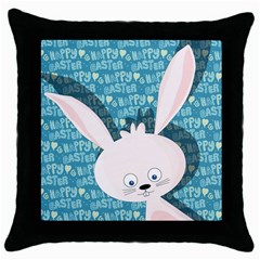 Easter Bunny  Throw Pillow Case (black) by Valentinaart