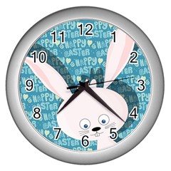 Easter Bunny  Wall Clocks (silver)  by Valentinaart