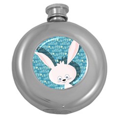 Easter Bunny  Round Hip Flask (5 Oz) by Valentinaart