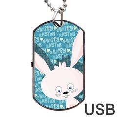 Easter Bunny  Dog Tag Usb Flash (one Side) by Valentinaart