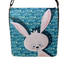 Easter Bunny  Flap Messenger Bag (l)  by Valentinaart