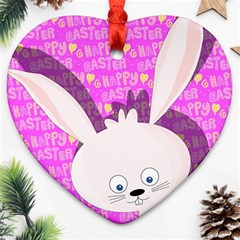 Easter Bunny  Heart Ornament (two Sides) by Valentinaart