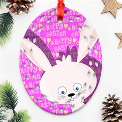 Easter Bunny  Ornament (oval Filigree)