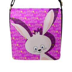 Easter Bunny  Flap Messenger Bag (l)  by Valentinaart