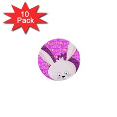 Easter Bunny  1  Mini Buttons (10 Pack)  by Valentinaart