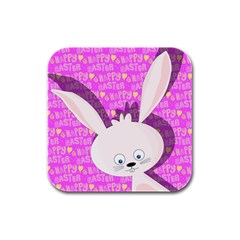 Easter Bunny  Rubber Square Coaster (4 Pack)  by Valentinaart