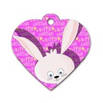 Easter bunny  Dog Tag Heart (One Side) Front