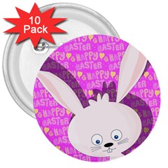 Easter Bunny  3  Buttons (10 Pack)  by Valentinaart