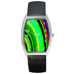 Multi Colorful Radiant Background Barrel Style Metal Watch by Nexatart