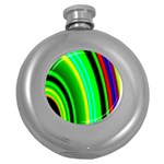 Multi Colorful Radiant Background Round Hip Flask (5 oz) Front