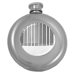 Abstract Piano Keys Background Round Hip Flask (5 Oz) by Nexatart