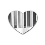 Abstract Piano Keys Background Rubber Coaster (Heart)  Front