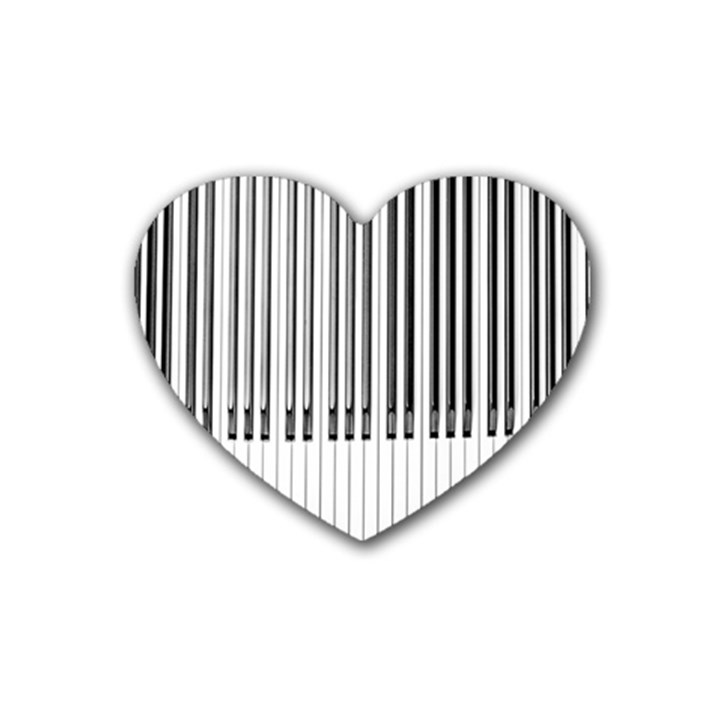 Abstract Piano Keys Background Rubber Coaster (Heart) 