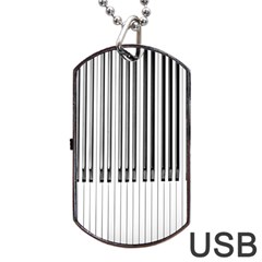 Abstract Piano Keys Background Dog Tag Usb Flash (one Side) by Nexatart