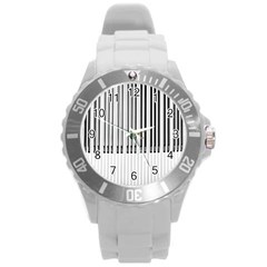 Abstract Piano Keys Background Round Plastic Sport Watch (l) by Nexatart