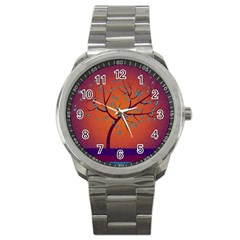 Beautiful Tree Background Sport Metal Watch by Nexatart