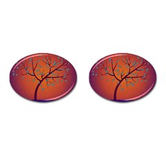 Beautiful Tree Background Cufflinks (oval) by Nexatart