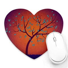 Beautiful Tree Background Heart Mousepads by Nexatart