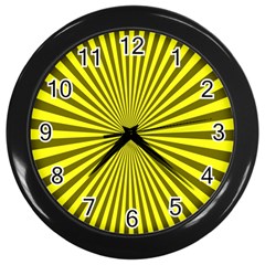 Sunburst Pattern Radial Background Wall Clocks (black) by Nexatart