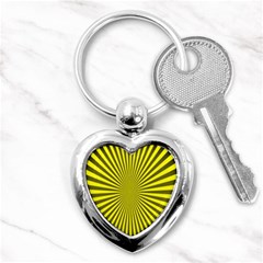 Sunburst Pattern Radial Background Key Chains (heart)  by Nexatart