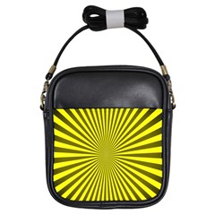 Sunburst Pattern Radial Background Girls Sling Bags by Nexatart