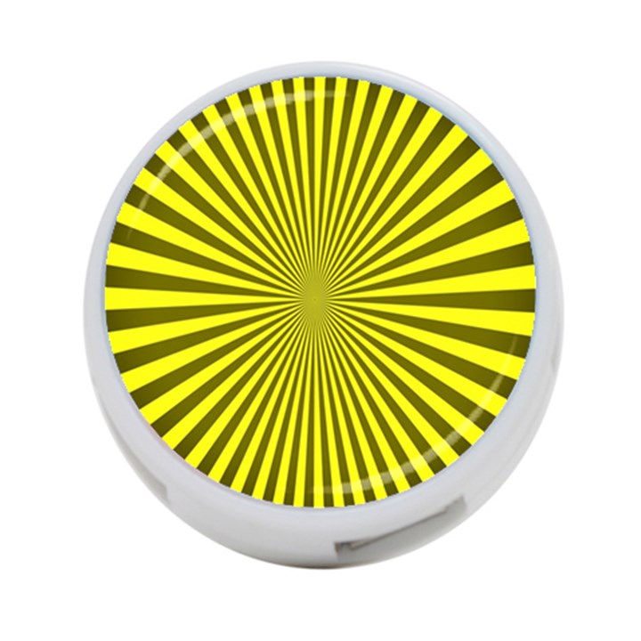 Sunburst Pattern Radial Background 4-Port USB Hub (One Side)