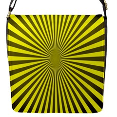 Sunburst Pattern Radial Background Flap Messenger Bag (s) by Nexatart