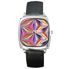 Star A Completely Seamless Tile Able Design Square Metal Watch by Nexatart