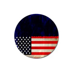 Grunge American Flag Background Magnet 3  (round) by Nexatart