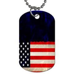 Grunge American Flag Background Dog Tag (one Side)