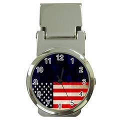 Grunge American Flag Background Money Clip Watches by Nexatart