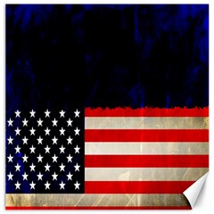 Grunge American Flag Background Canvas 16  X 16   by Nexatart