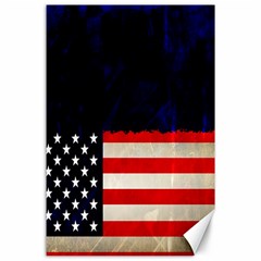 Grunge American Flag Background Canvas 24  X 36  by Nexatart