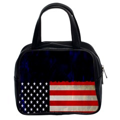 Grunge American Flag Background Classic Handbags (2 Sides) by Nexatart