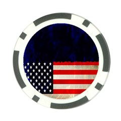 Grunge American Flag Background Poker Chip Card Guard (10 Pack)