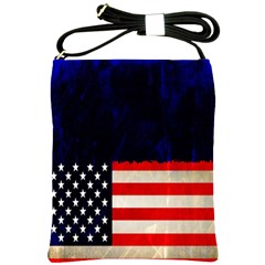 Grunge American Flag Background Shoulder Sling Bags by Nexatart