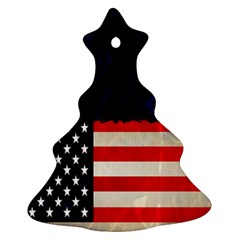 Grunge American Flag Background Christmas Tree Ornament (two Sides) by Nexatart