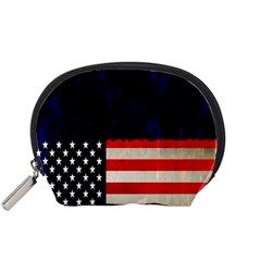 Grunge American Flag Background Accessory Pouches (small)  by Nexatart