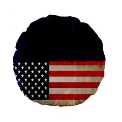 Grunge American Flag Background Standard 15  Premium Flano Round Cushions