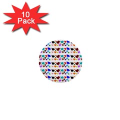 A Creative Colorful Background With Hearts 1  Mini Buttons (10 Pack)  by Nexatart