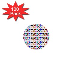 A Creative Colorful Background With Hearts 1  Mini Buttons (100 Pack)  by Nexatart