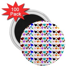 A Creative Colorful Background With Hearts 2 25  Magnets (100 Pack)  by Nexatart