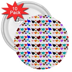 A Creative Colorful Background With Hearts 3  Buttons (10 Pack)  by Nexatart