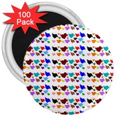 A Creative Colorful Background With Hearts 3  Magnets (100 Pack) by Nexatart