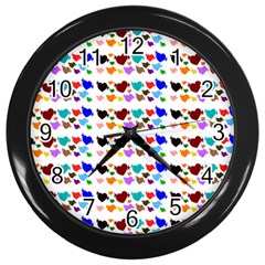 A Creative Colorful Background With Hearts Wall Clocks (black) by Nexatart