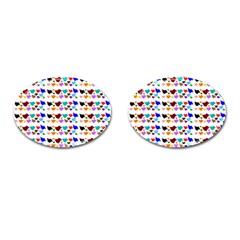 A Creative Colorful Background With Hearts Cufflinks (oval) by Nexatart