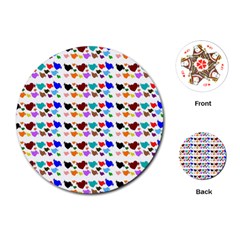 A Creative Colorful Background With Hearts Playing Cards (round) 